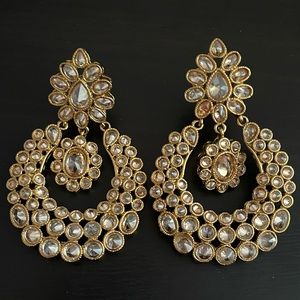 Gold Indian Earrings with Stones